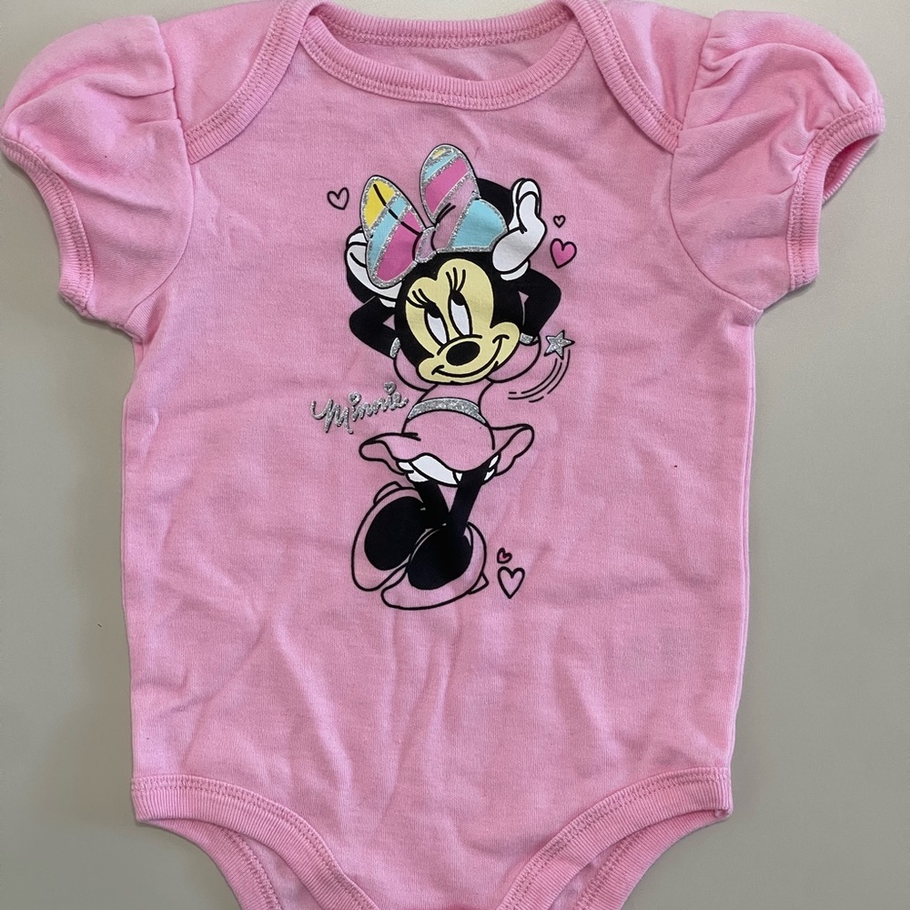 Disney Baby Minnie Mouse Girl’s Pink Onesie